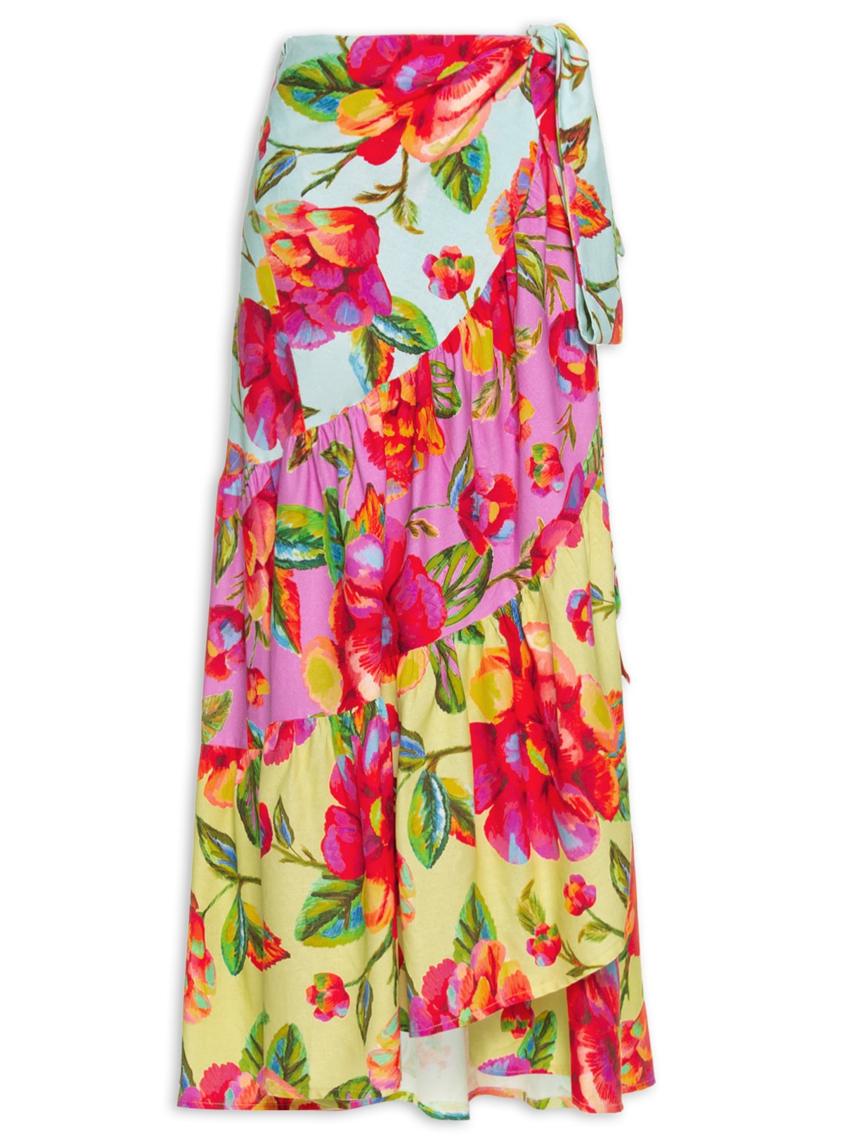 Saia Patch Flor Céu - Azul