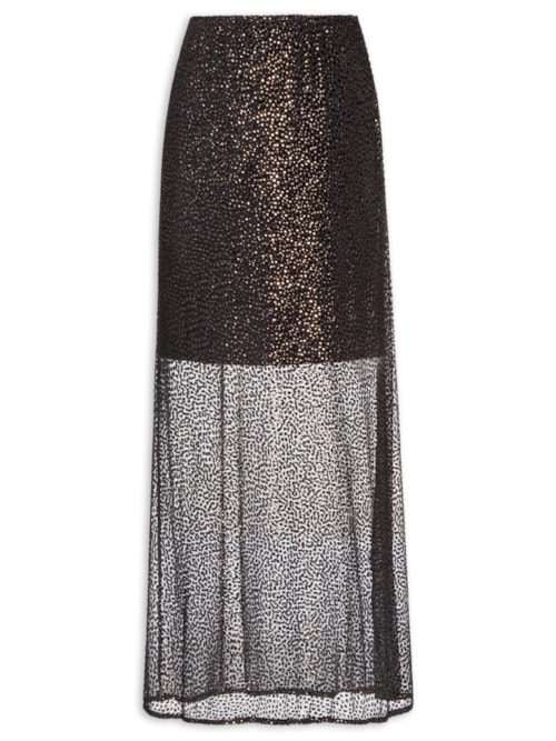 Saia Paula Midi - Preto