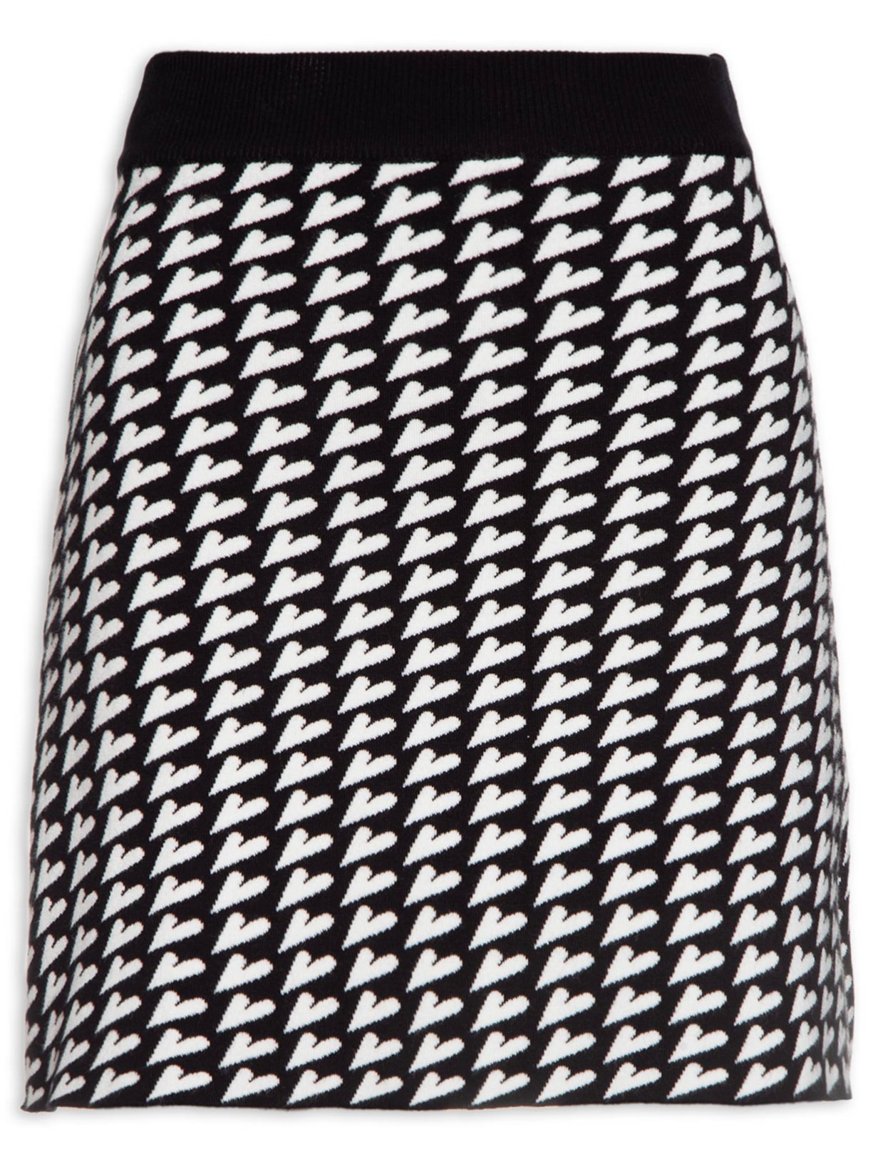 Saia Pied Poule Corações - Preto