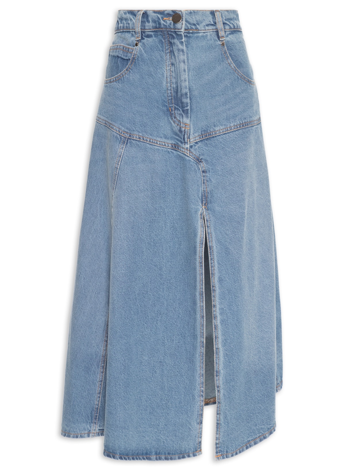 Saia Pontas Denim - Azul