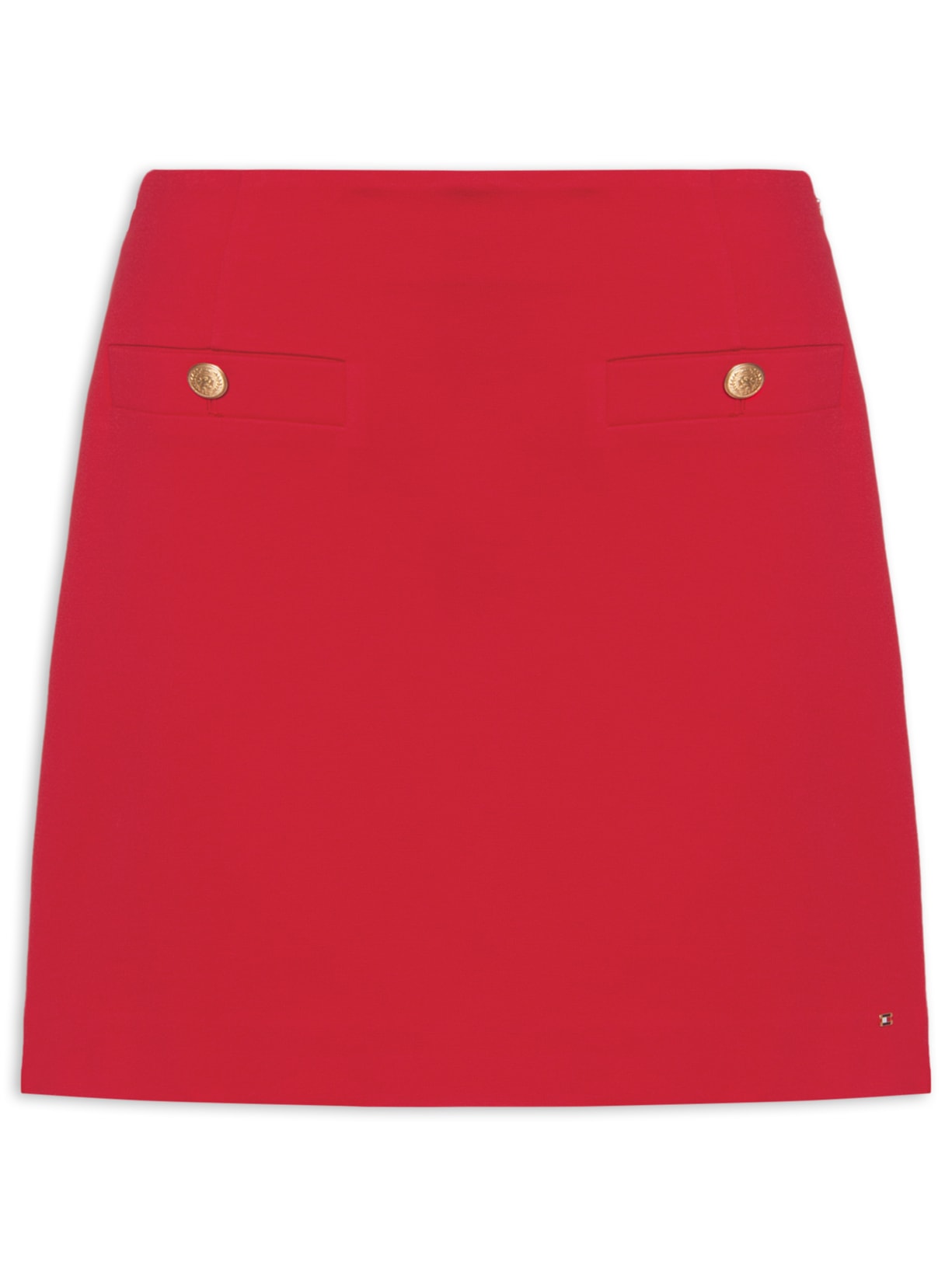 Saia Ponte Gold Button - Vermelho