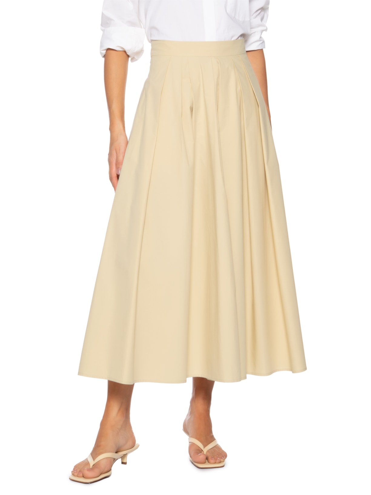 Saia Pregas Irregulares Marrom Andrea Marques