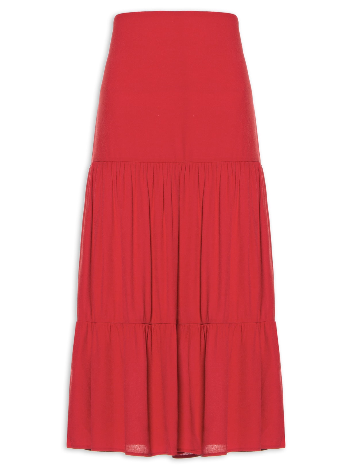 Saia Recortes Franzidos - Vermelho