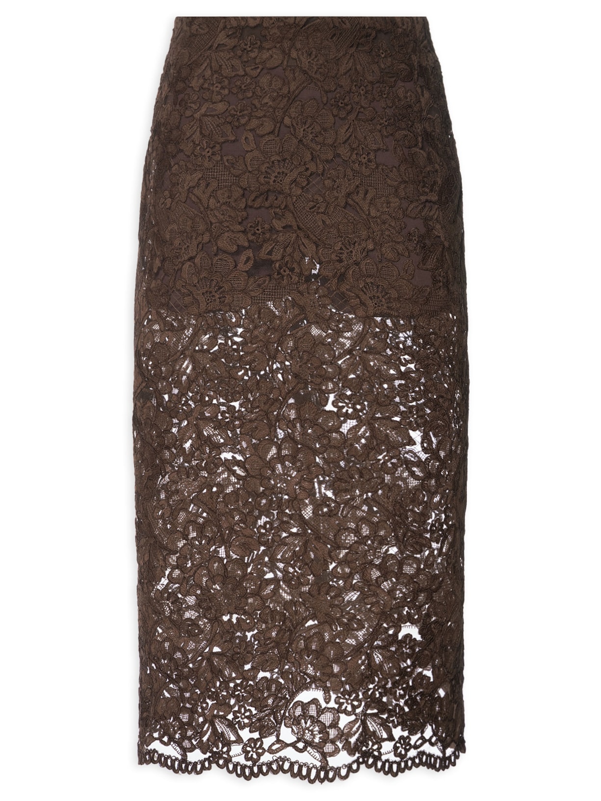 Saia Renda Dries Marrom Animale