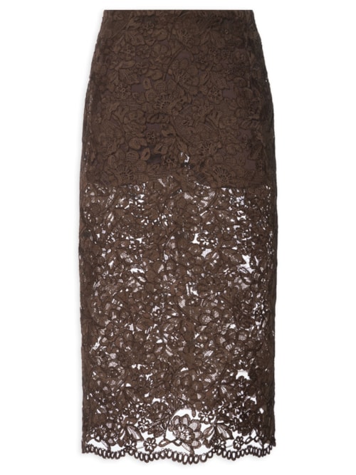 Saia Renda Dries - Marrom