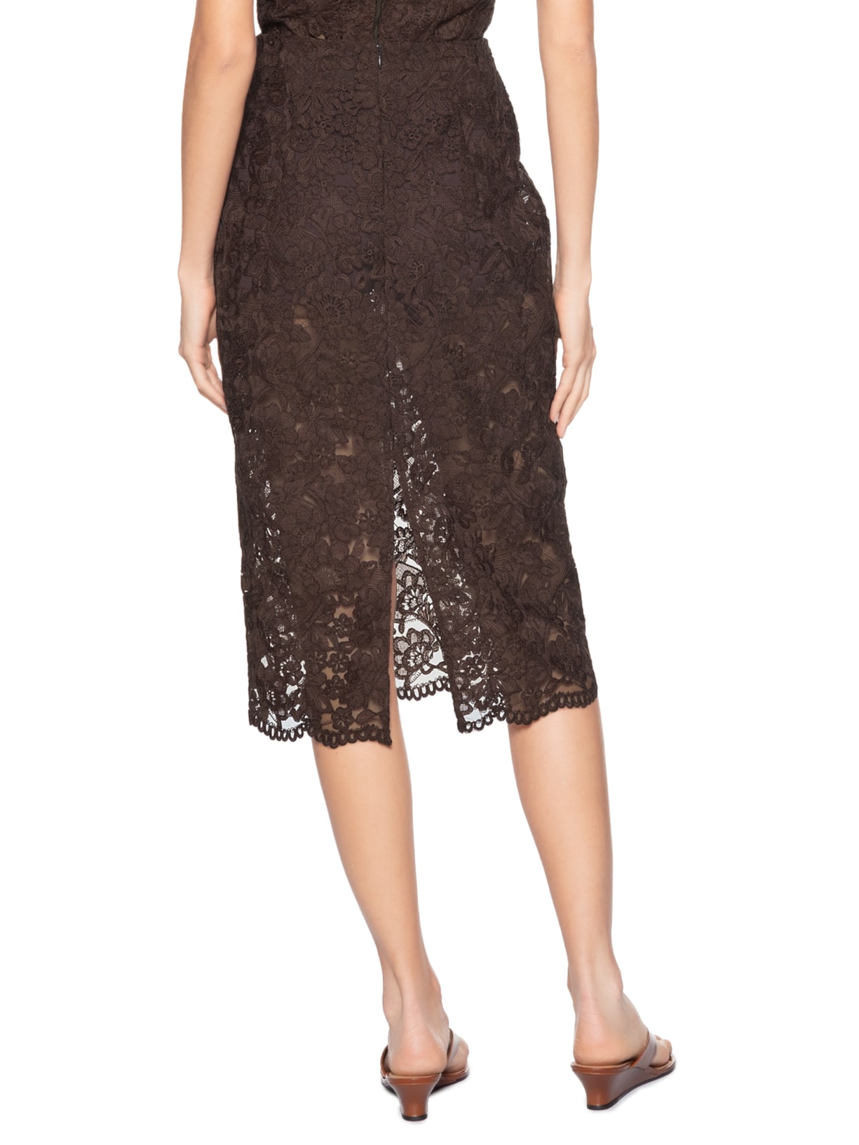 Saia Renda Dries Marrom Animale