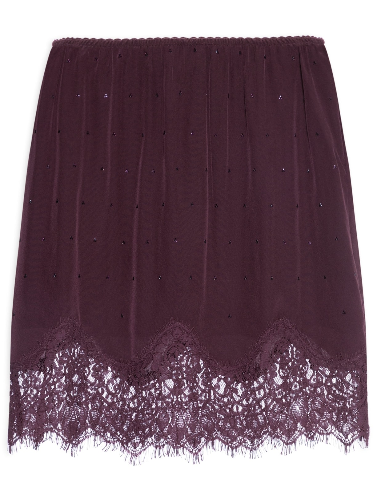 Saia Renda E Strass - Roxo
