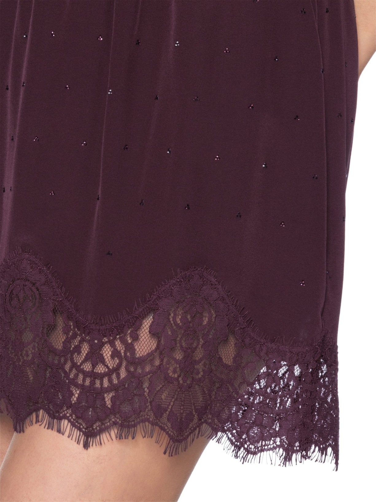 Saia Renda E Strass Roxo Animale