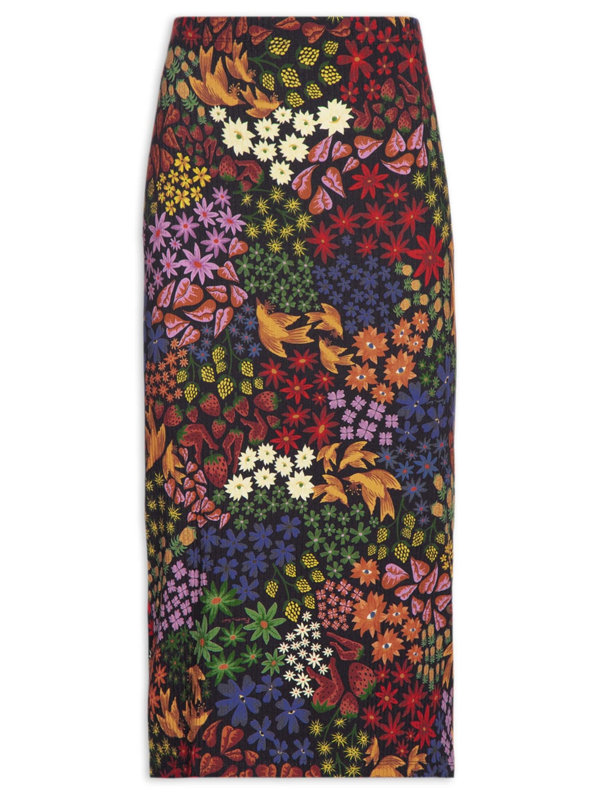 Saia Reta Jardim De Morango - Preto