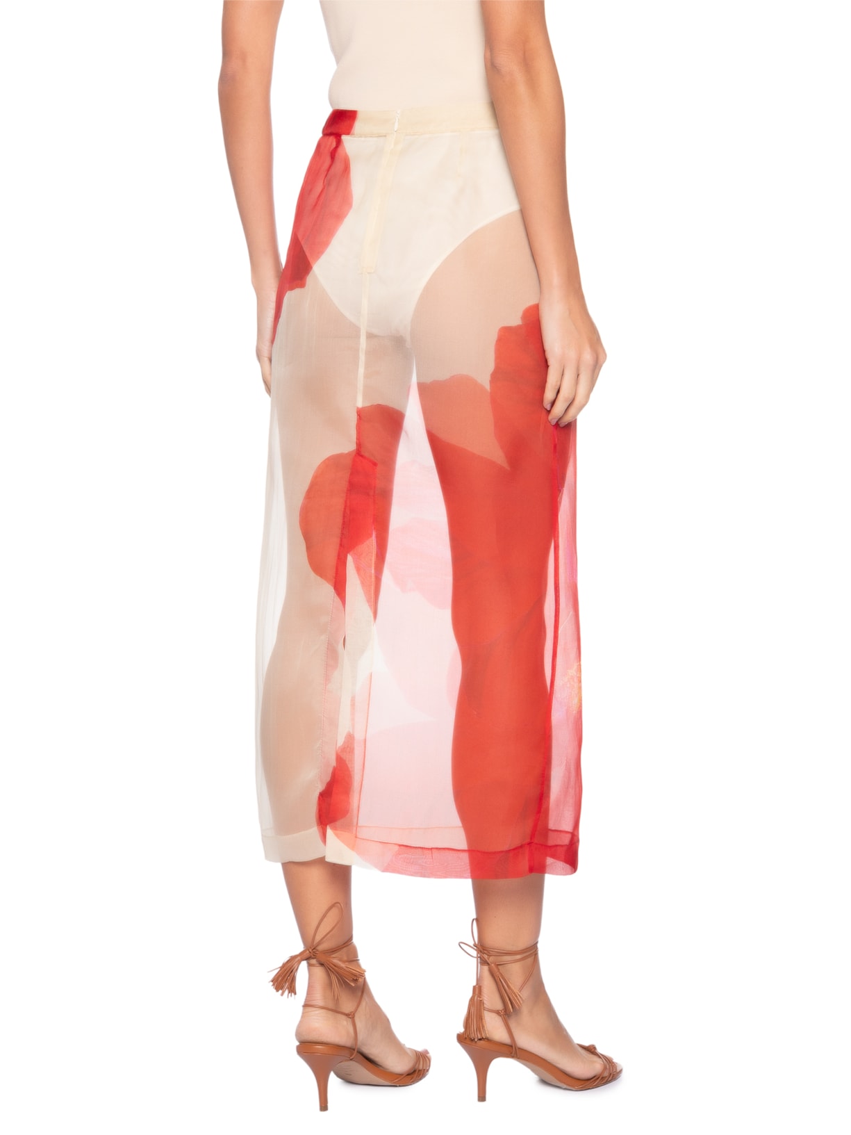 Saia Reta Organza Rosa Lenny Niemeyer