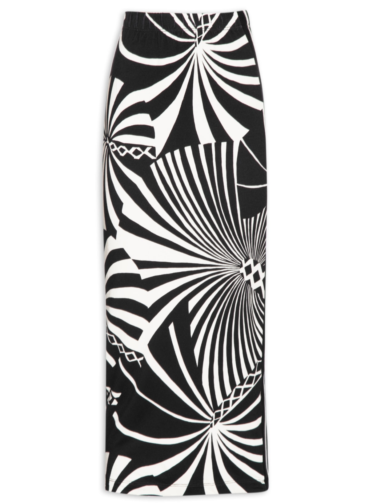 Saia Retilínea Coqueiro Gráfico - Preto