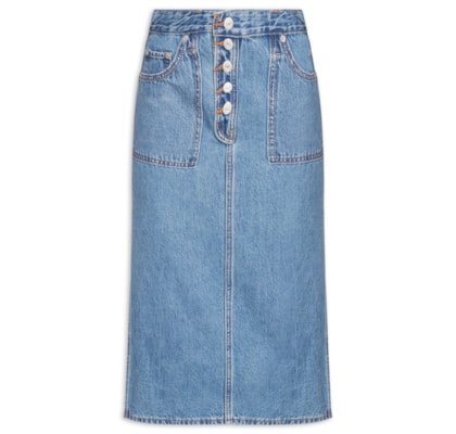 Saia Revers Side Slit - Azul