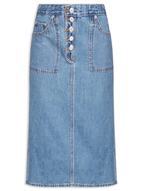 Saia Revers Side Slit - Azul