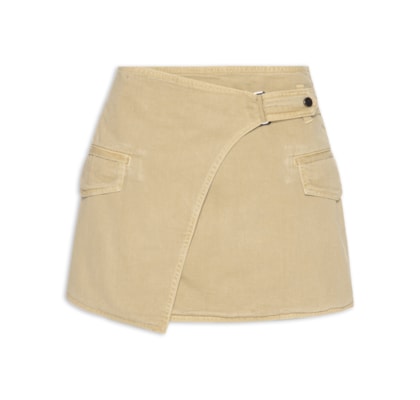 Saia Sarja Curta Lapela Assimétrica - Verde