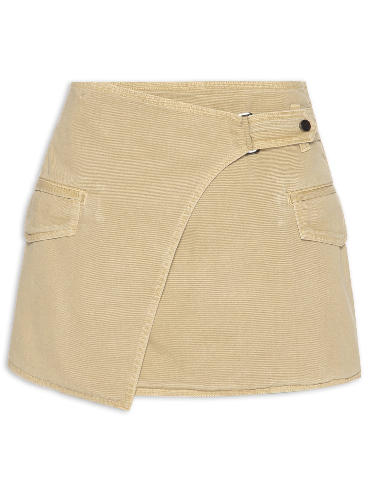 Saia Sarja Curta Lapela Assimétrica - Verde