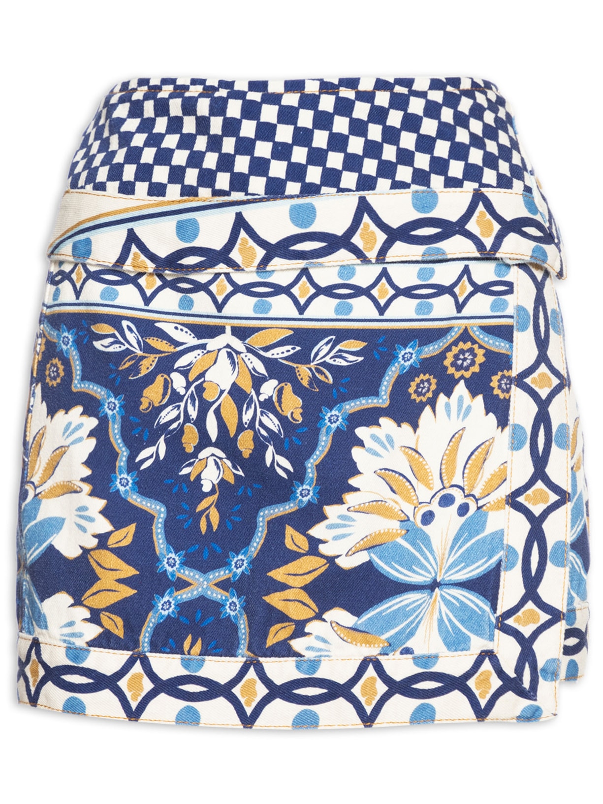 Saia Sarja Eng Encanto Tropical - Azul