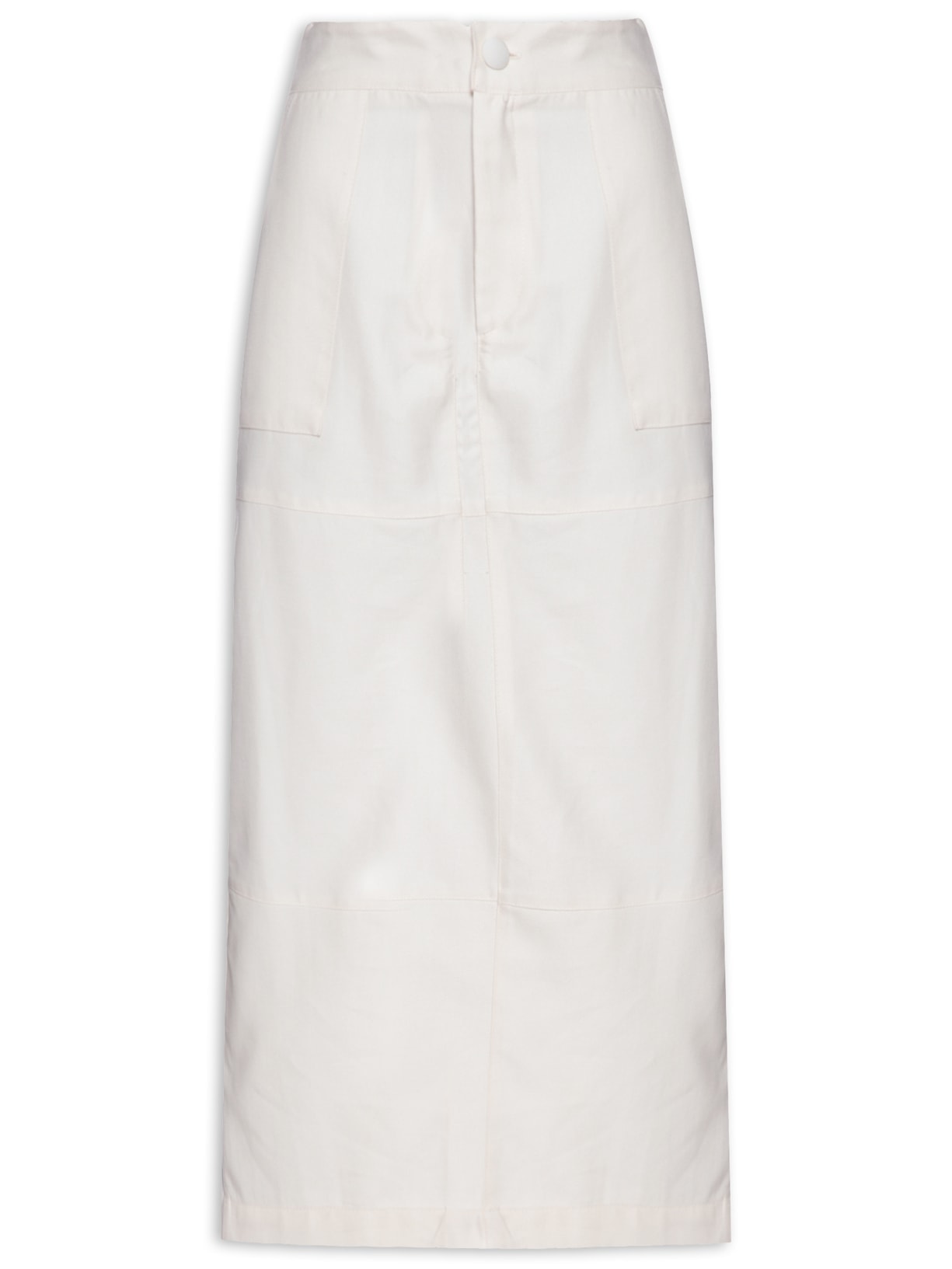 Saia Sarja Midi Com Recortes - Off Whithe