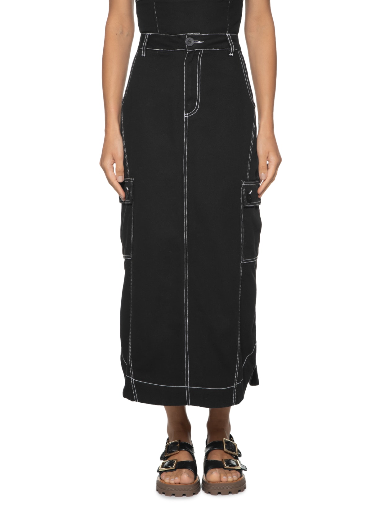 Saia Sarja Pesponto Color Preto Dress To