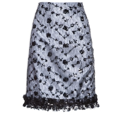 Saia Sequin Lace Skirt - Cinza
