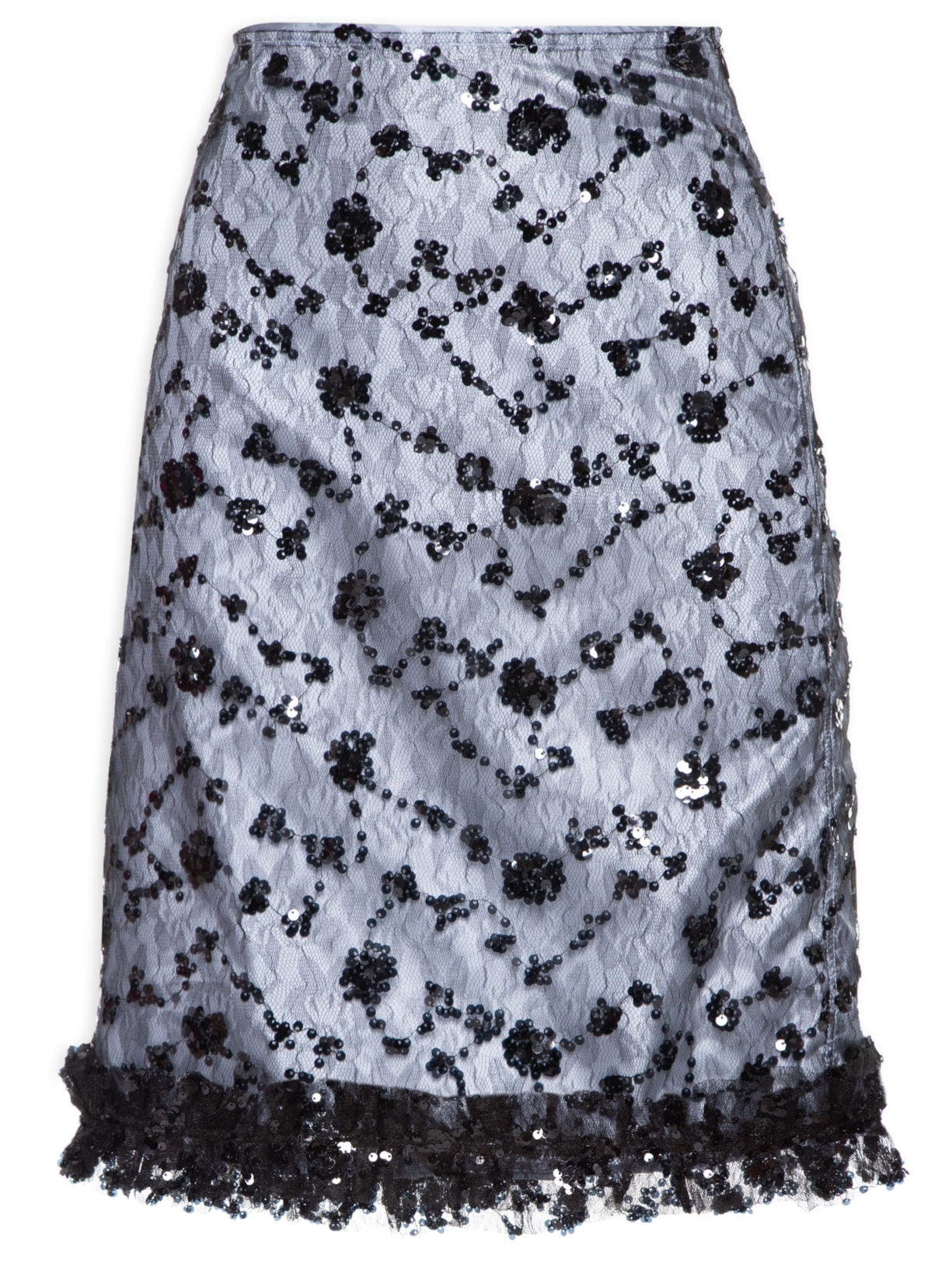 Saia Sequin Lace Skirt - Cinza