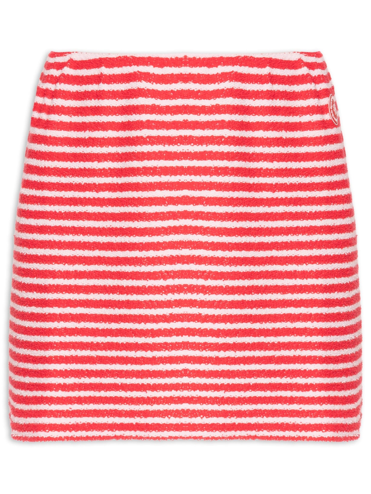 Saia Serif Logo Striped Terry Aline Skirt Vermelho Sporty & Rich