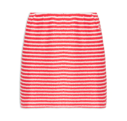 Saia Serif Logo Striped Terry Aline Skirt - Vermelho