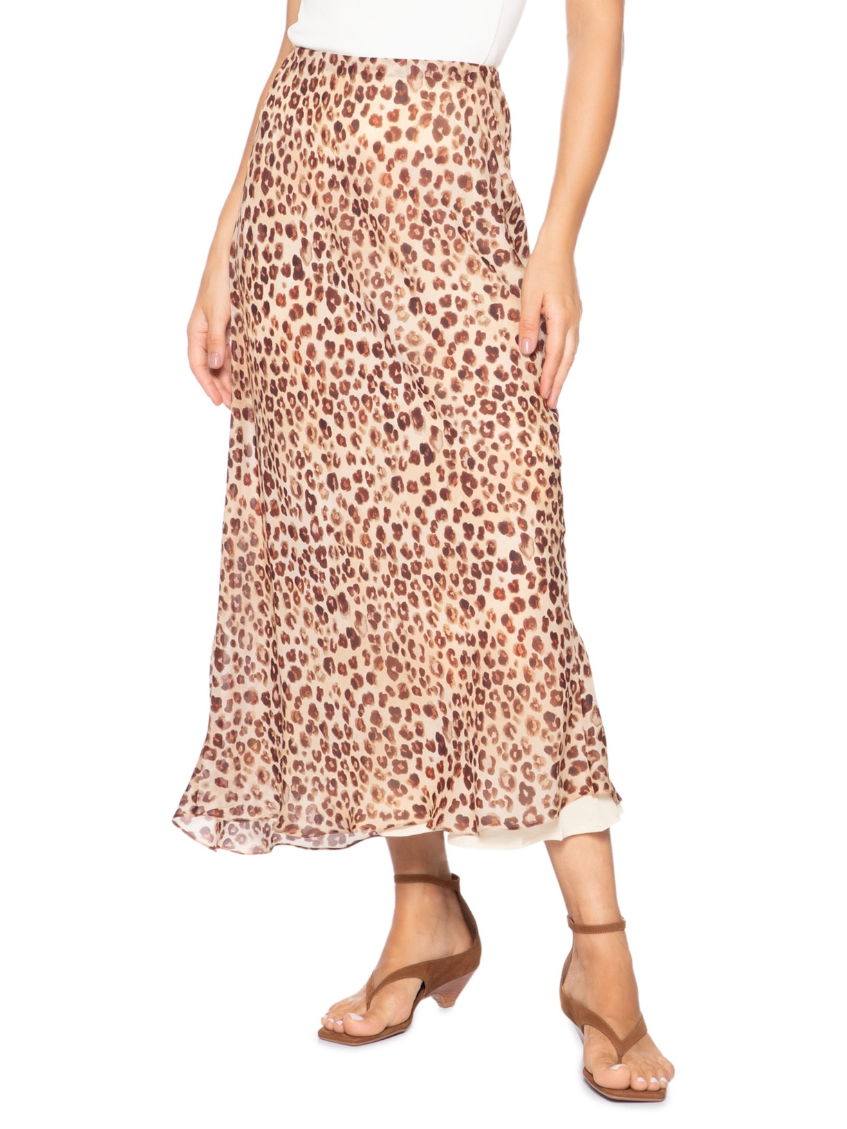 Saia Slip Onça Concha Marrom Animale