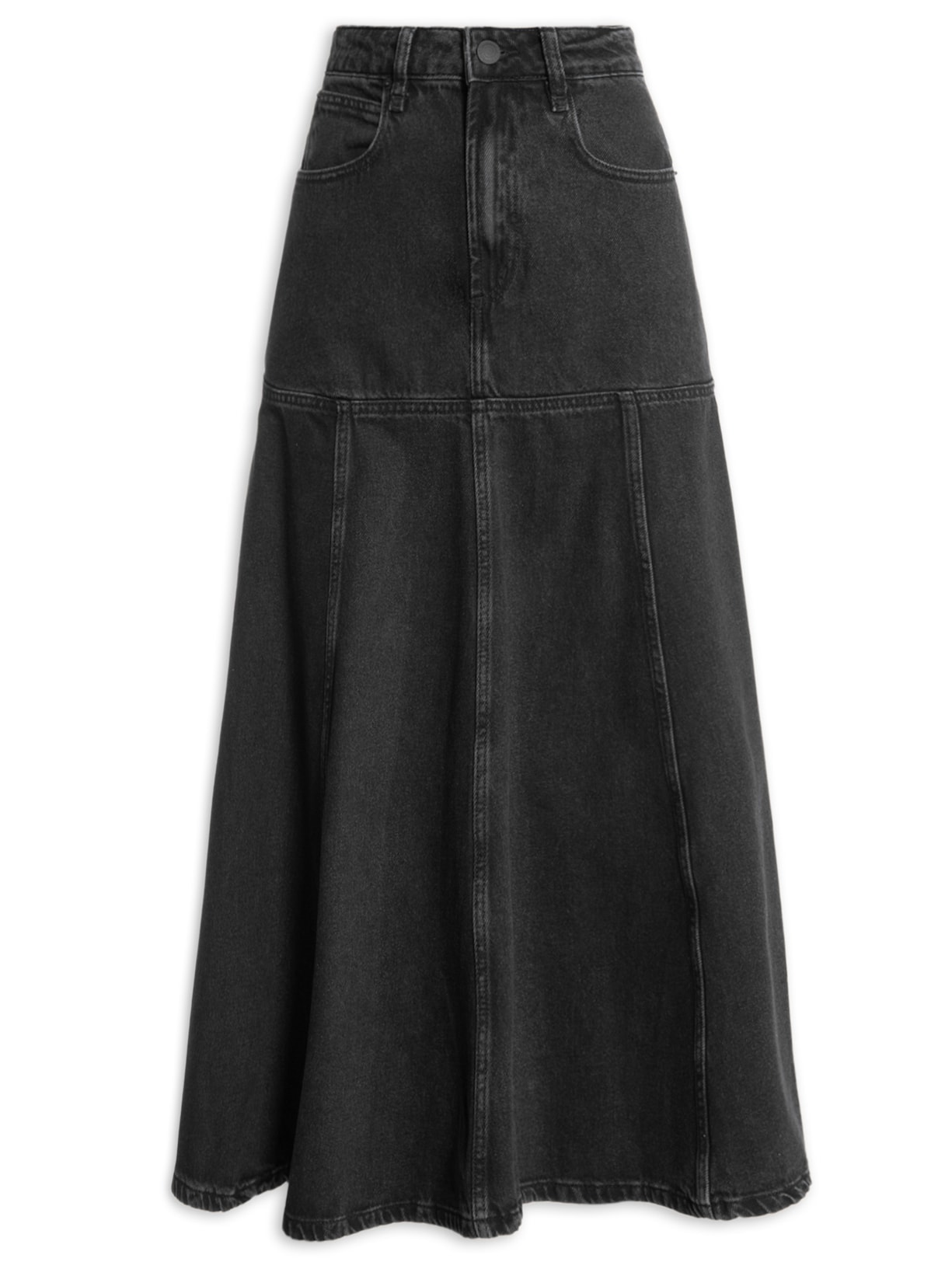 Saia Tai Midi Jeans - Preto