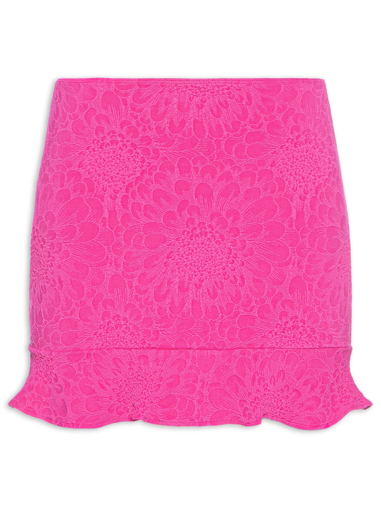 Saia Textura Flor - Rosa