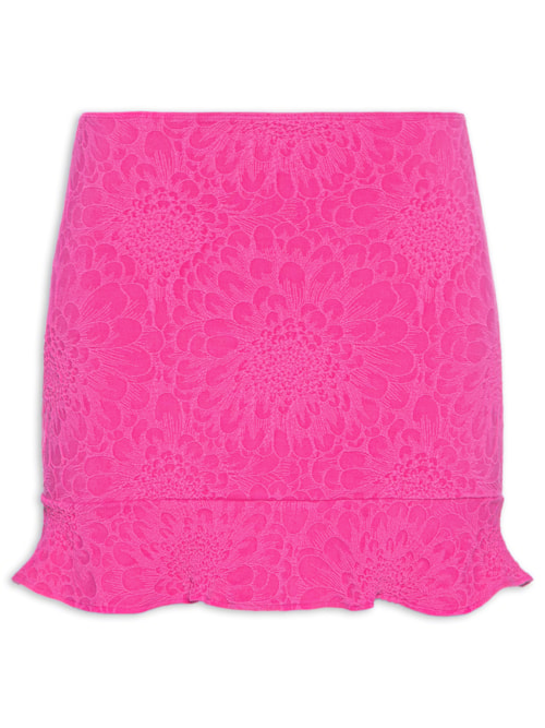 Saia Textura Flor - Rosa
