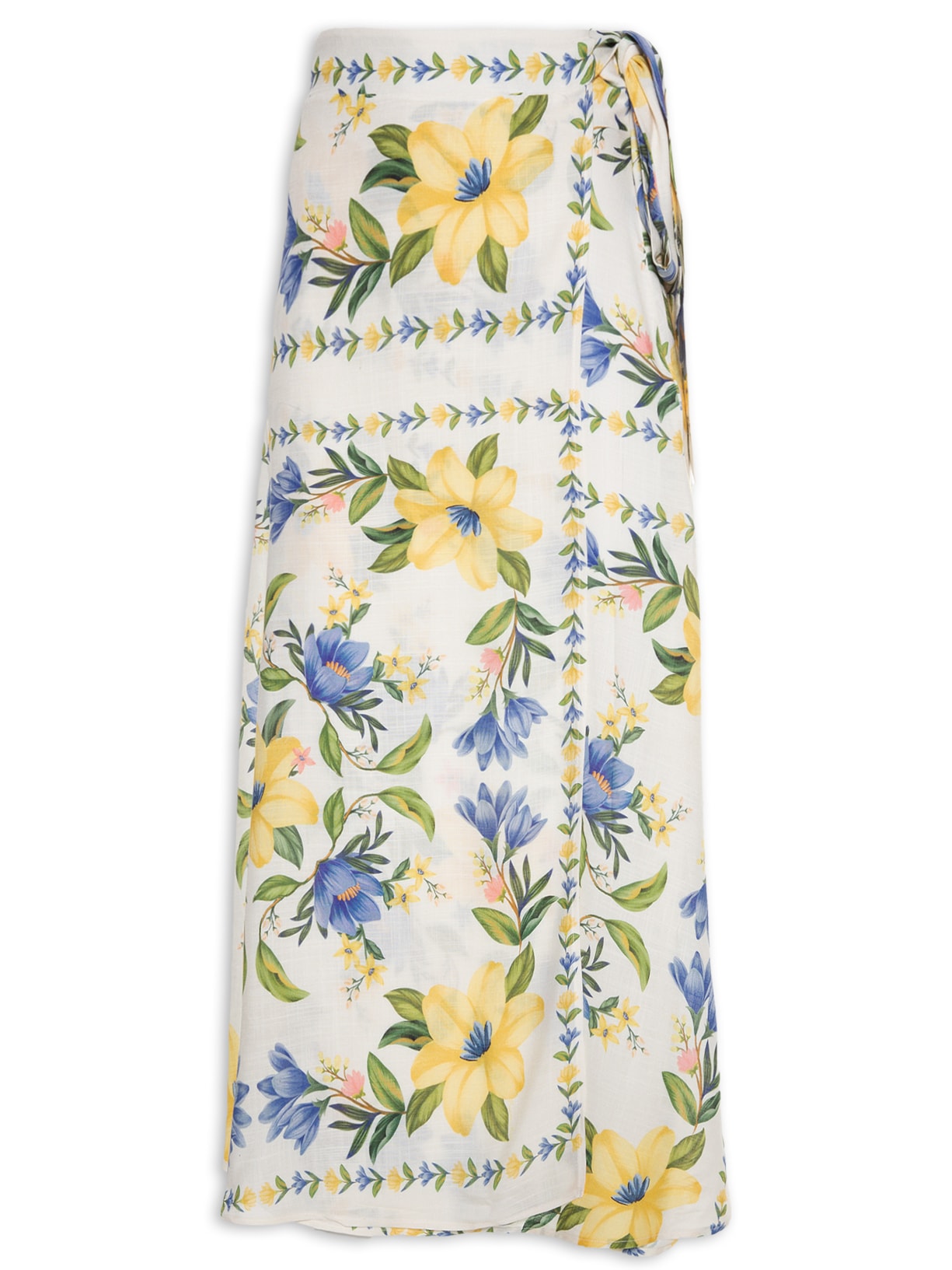 Saia Transpassada Flor Off White Farm