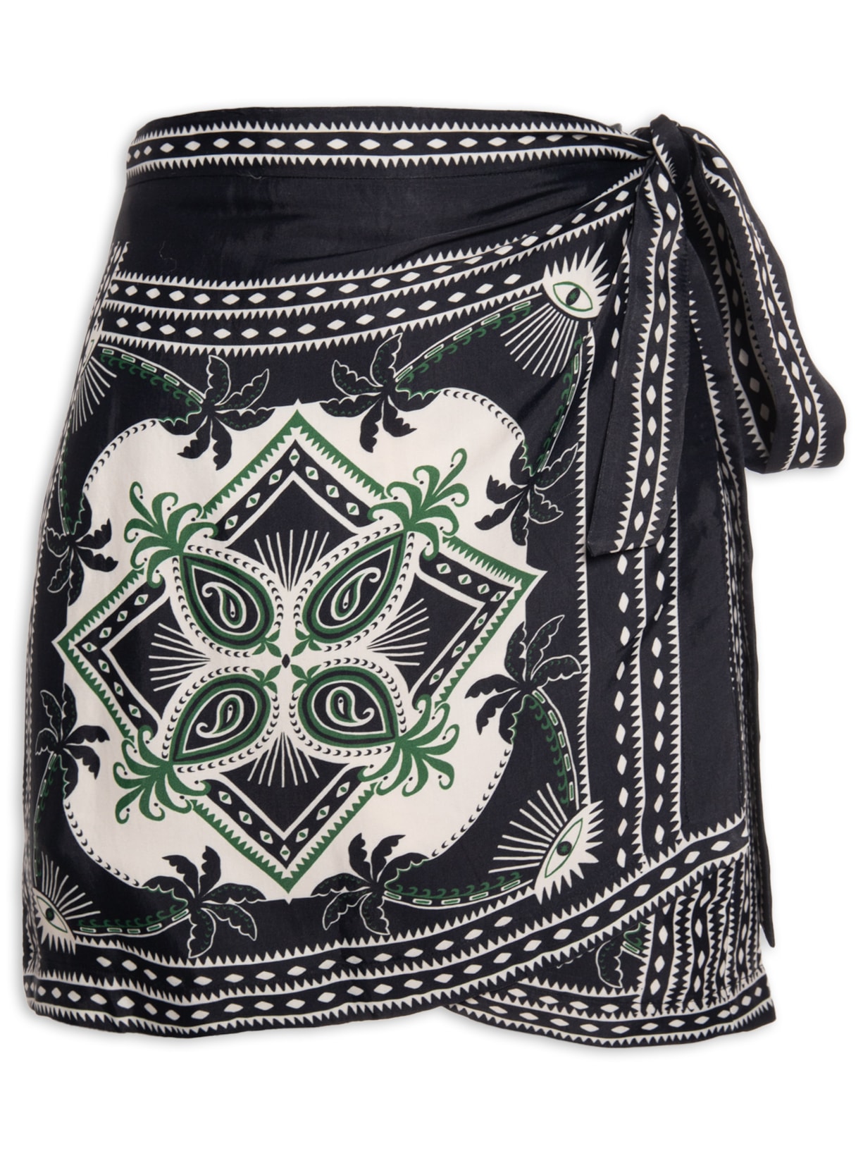 Saia Transpassada Lenço Astral - Preto