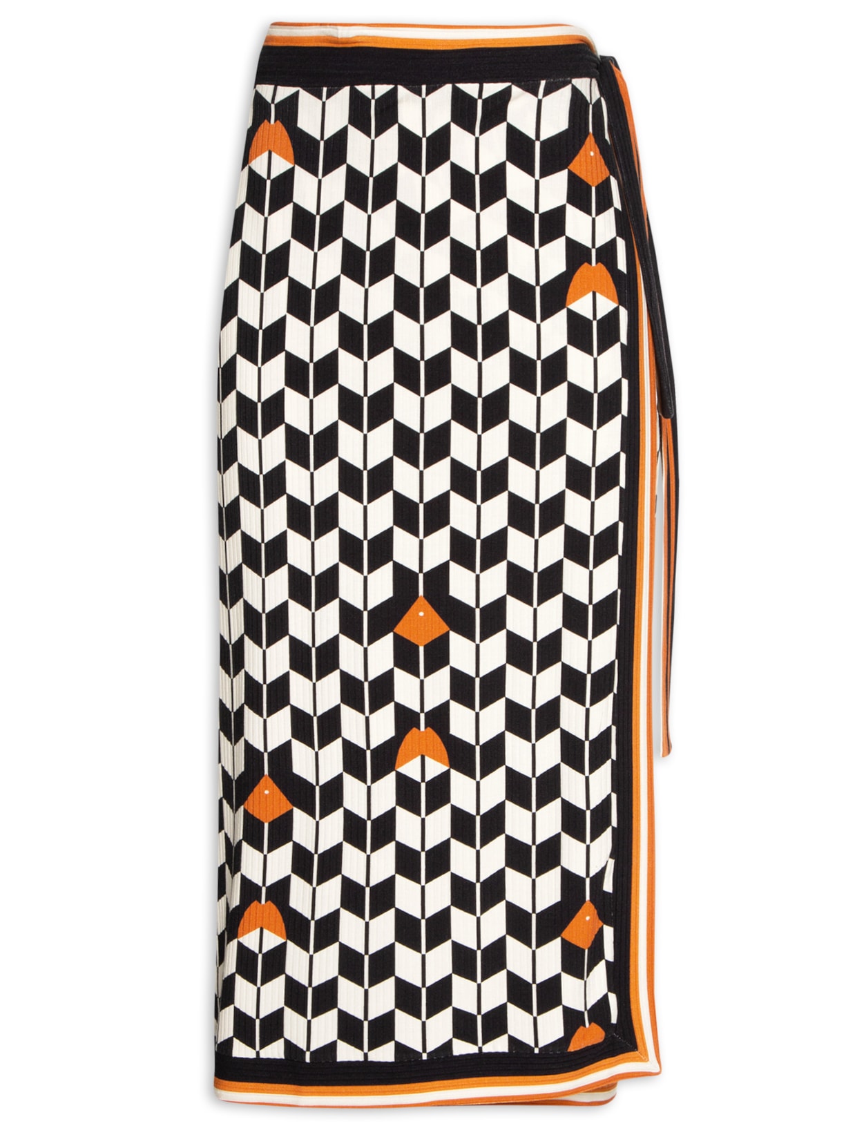 Saia Transpasse Tambaqui Decorado - Preto