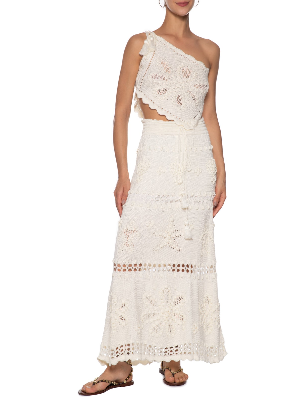 Saia Tricot Artesanal Ano Novo Branco Farm