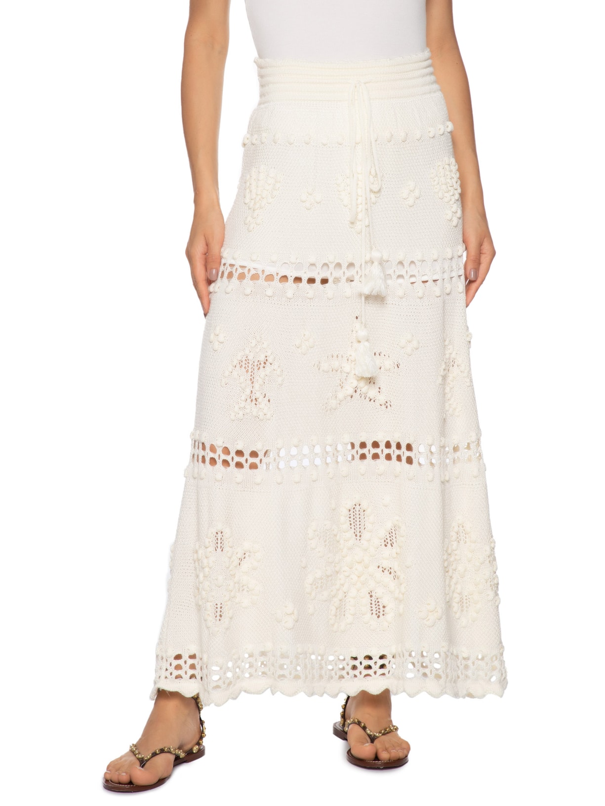 Saia Tricot Artesanal Ano Novo Branco Farm