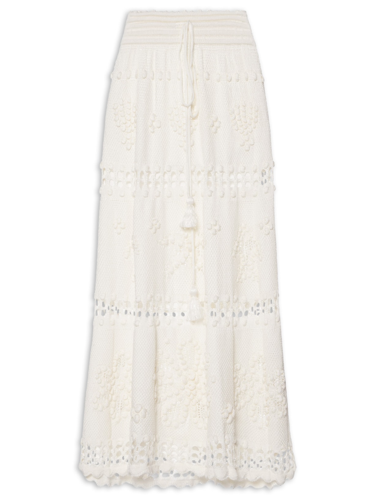 Saia Tricot Artesanal Ano Novo Branco Farm