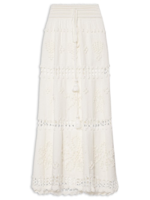 Saia Tricot Artesanal Ano Novo - Branco