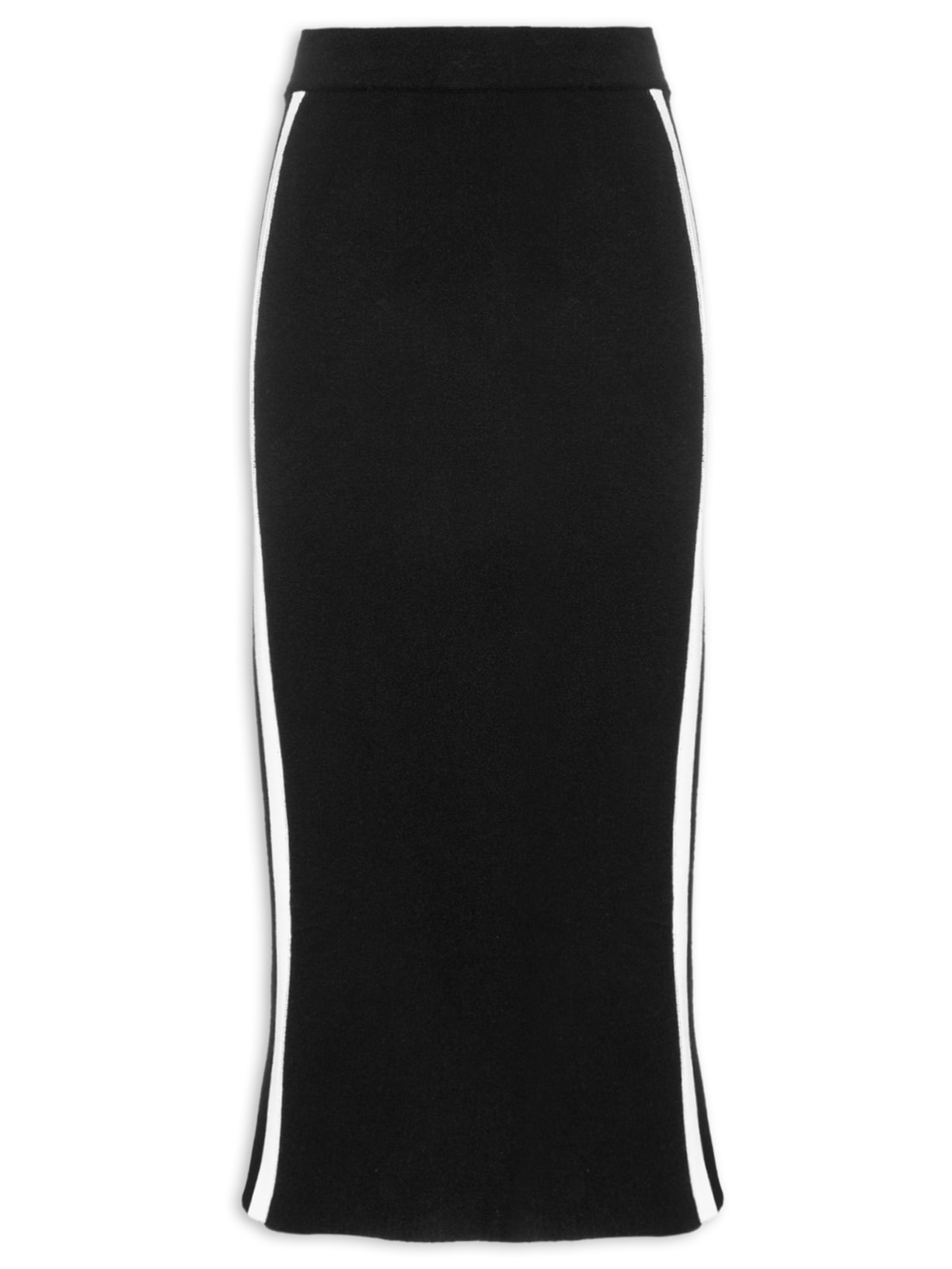 Saia Tricot Bicolor - Preto