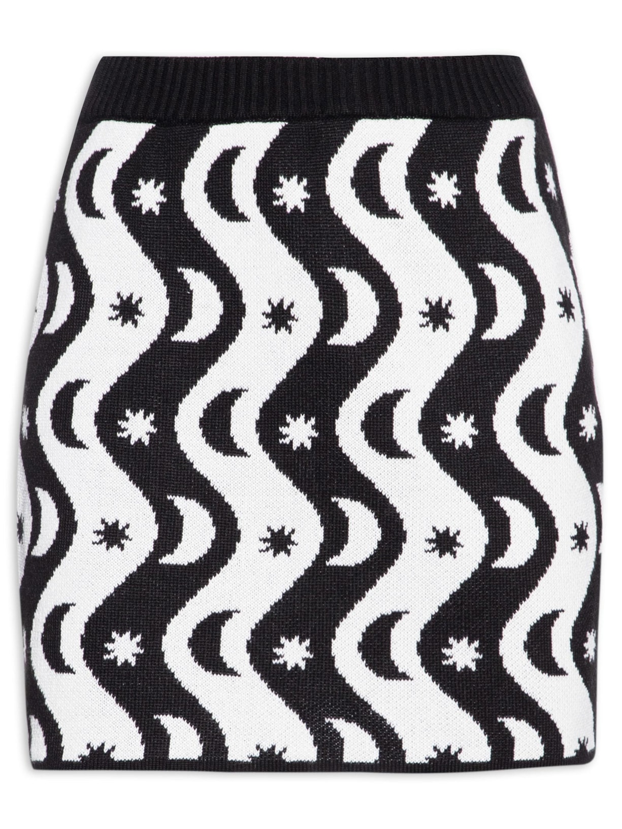 Saia Tricot Estampa Alquimia - Preto