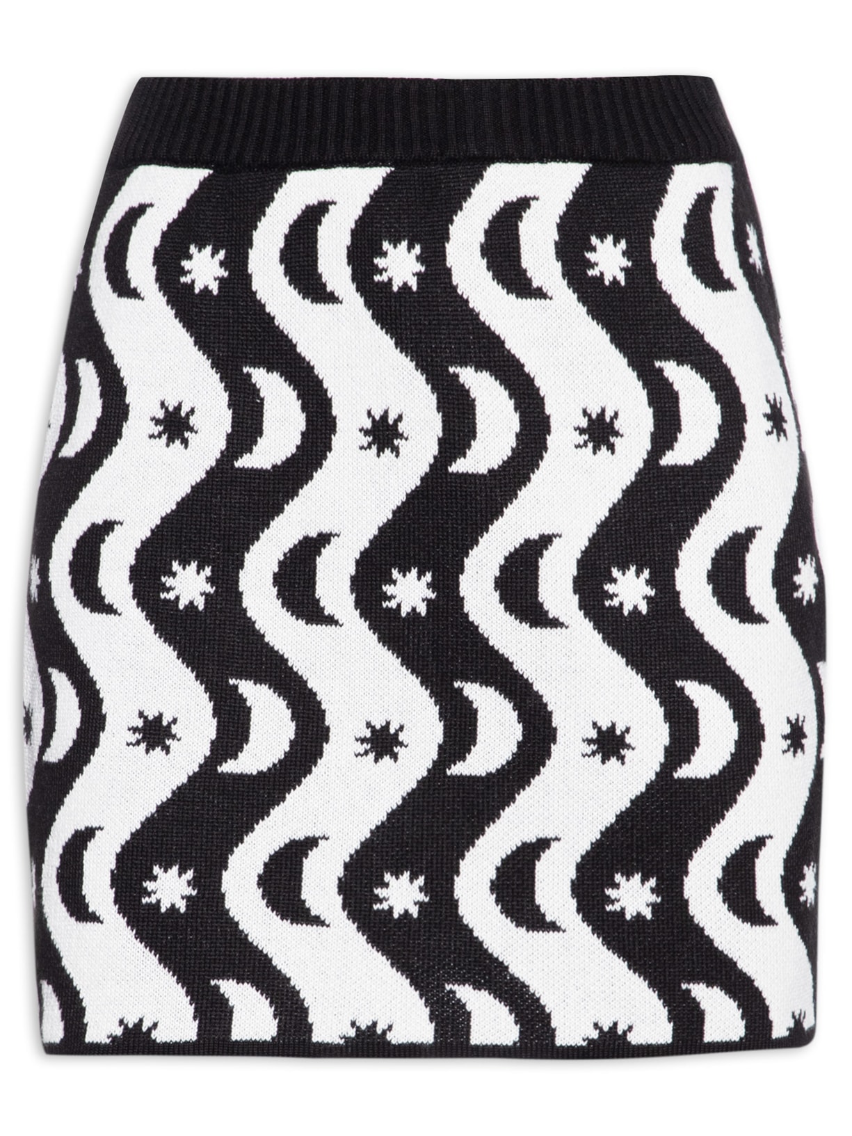 Saia Tricot Estampa Alquimia - Preto