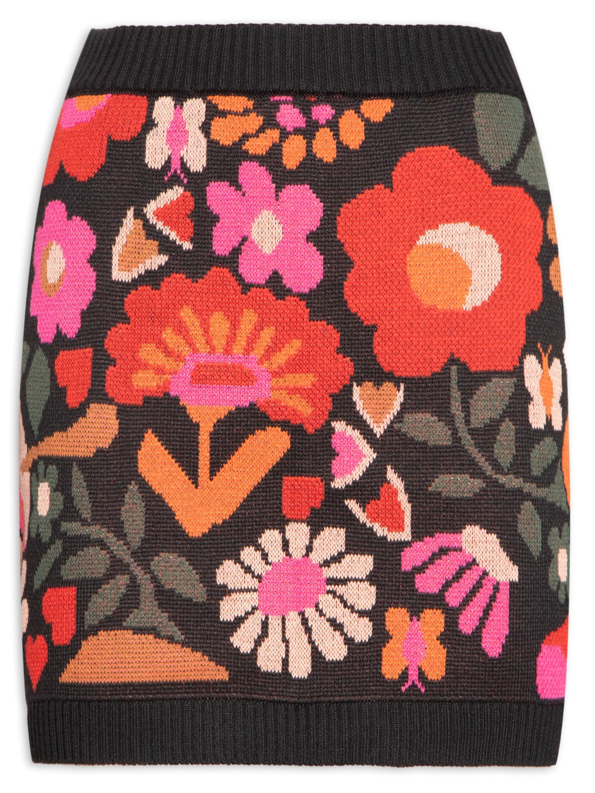 Saia Tricot Jacquard Alice - Preto