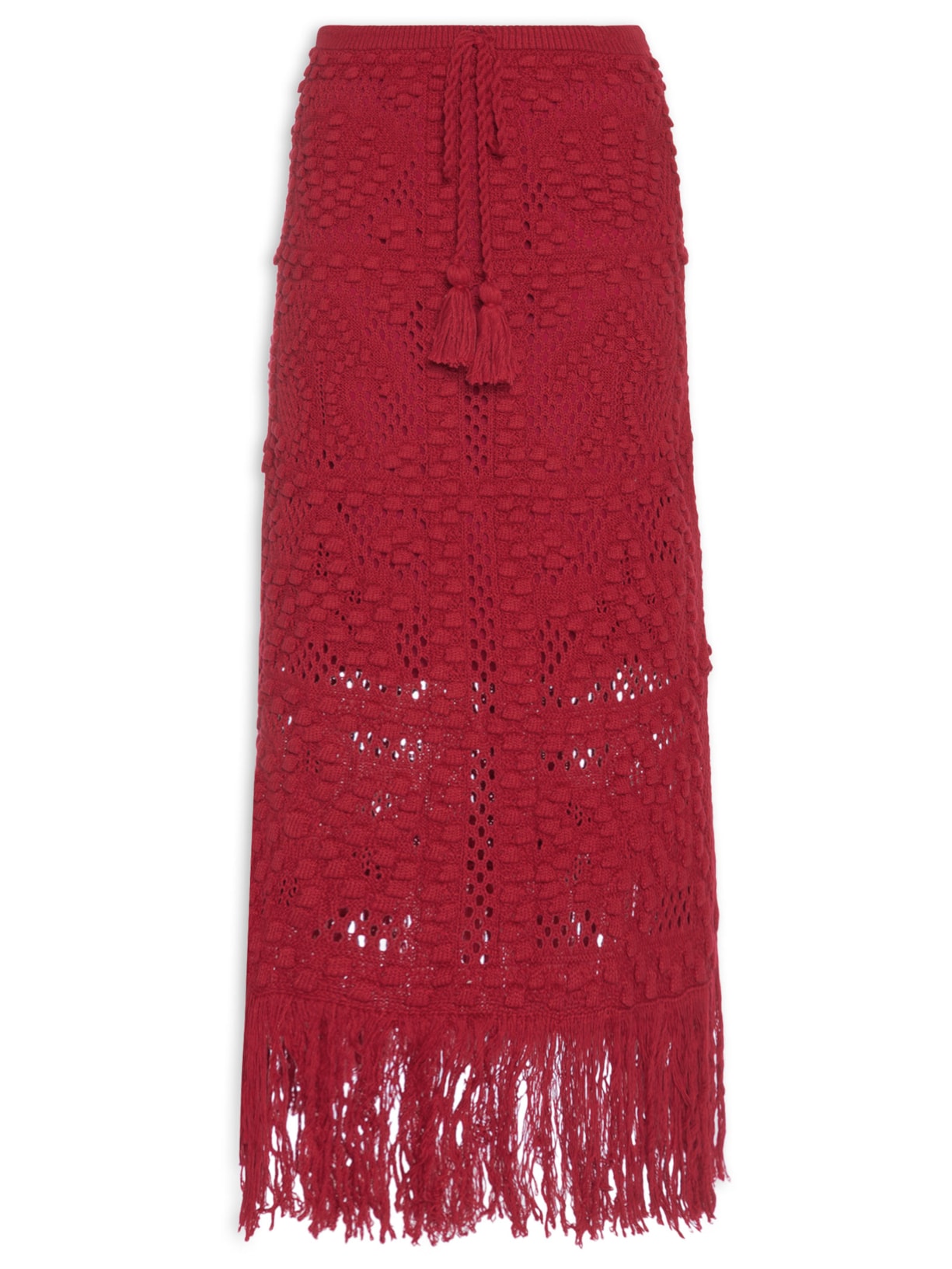 Saia Tricot Maré De Pérola Vermelho Farm