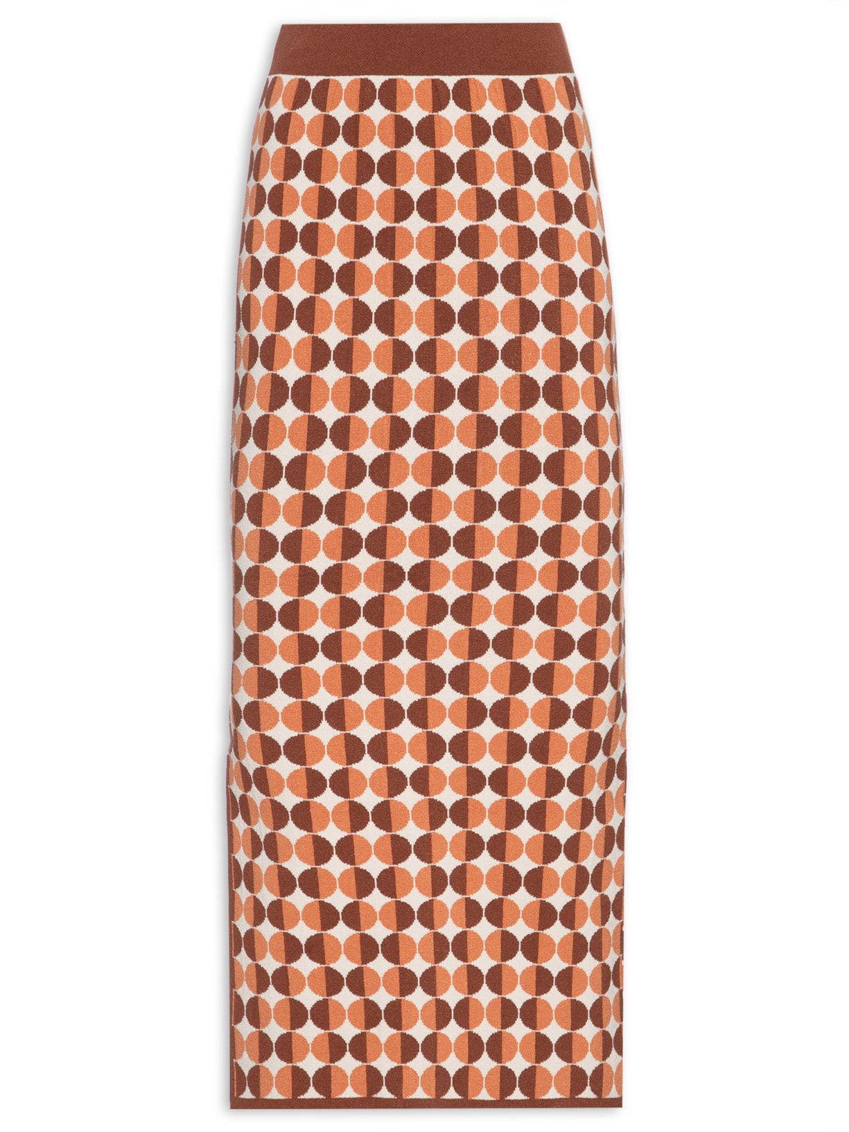 Saia Tricot Meia Lua - Marrom