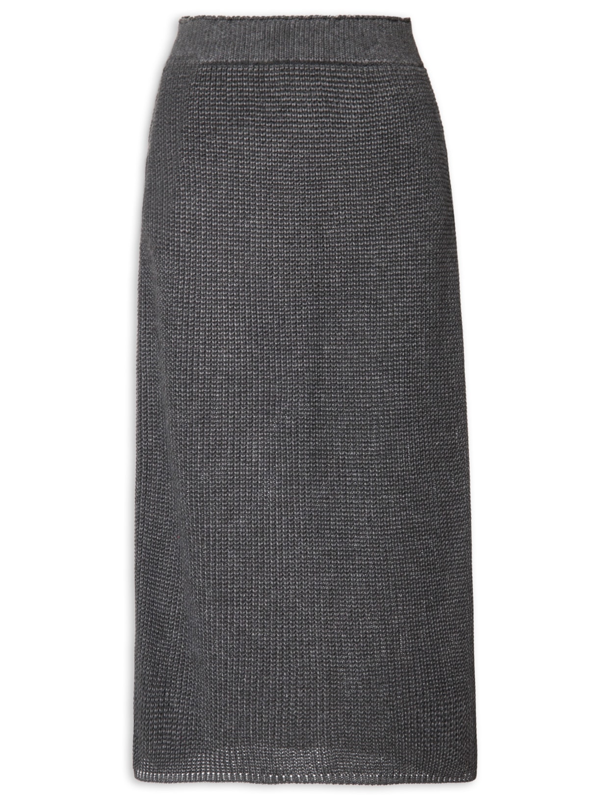 Saia Tricot Midi - Cinza