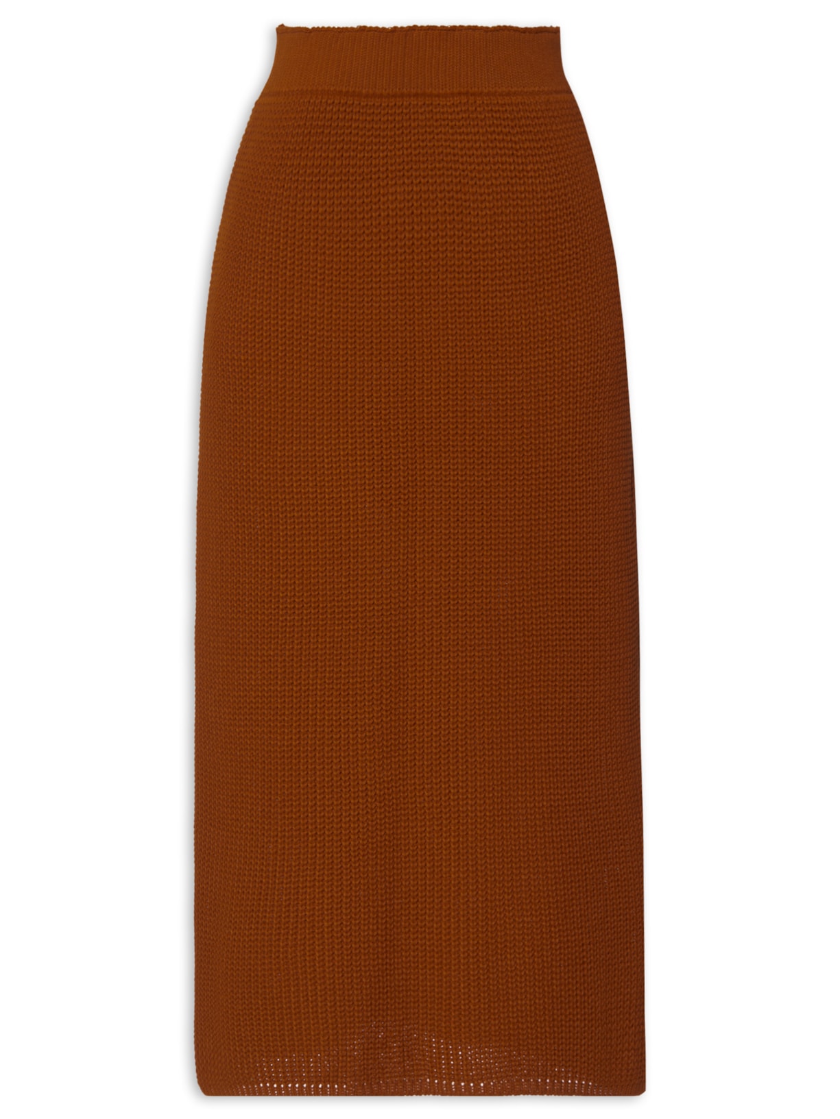 Saia Tricot Midi - Marrom