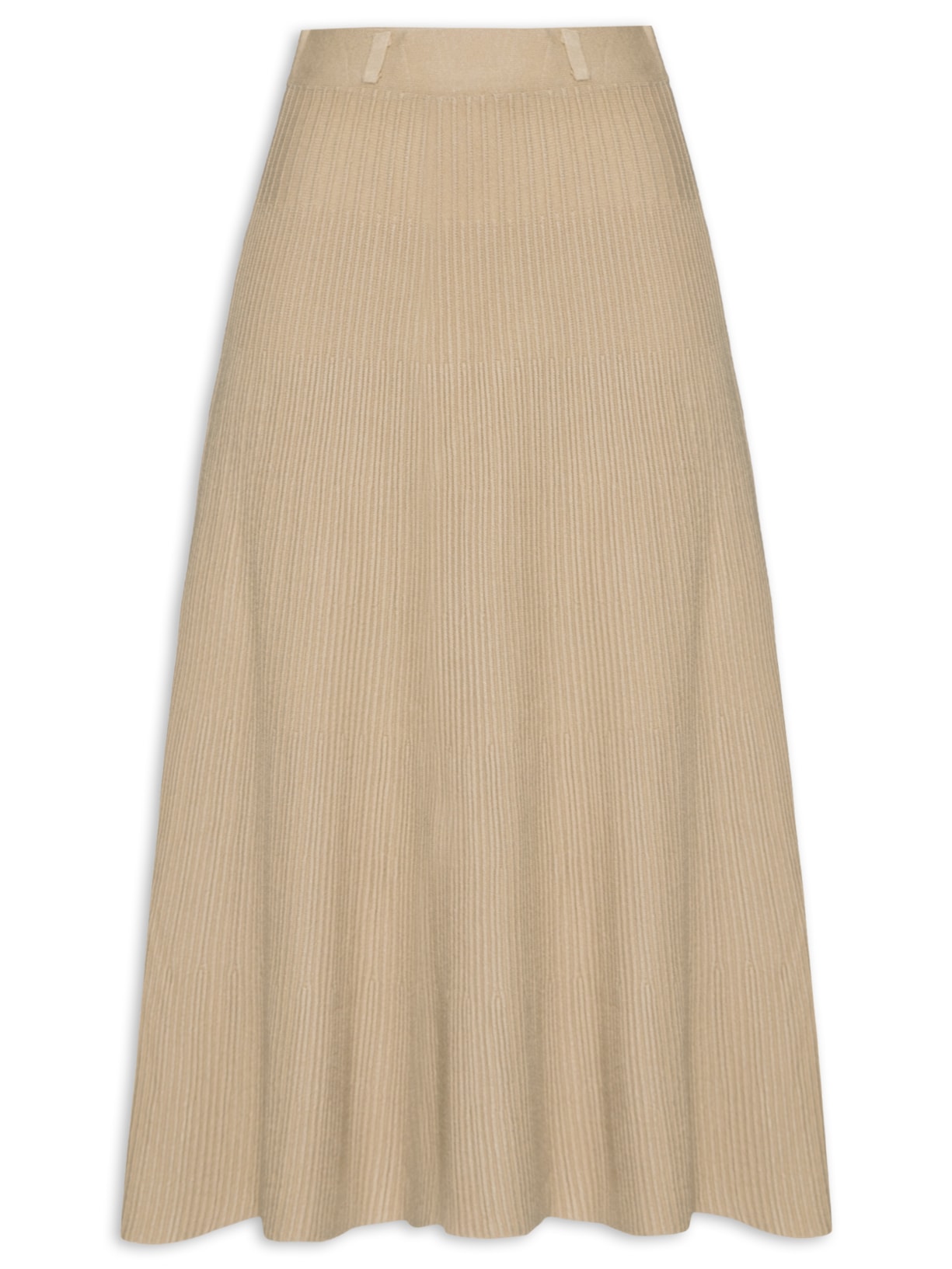 Saia Tricot Plissada - Bege