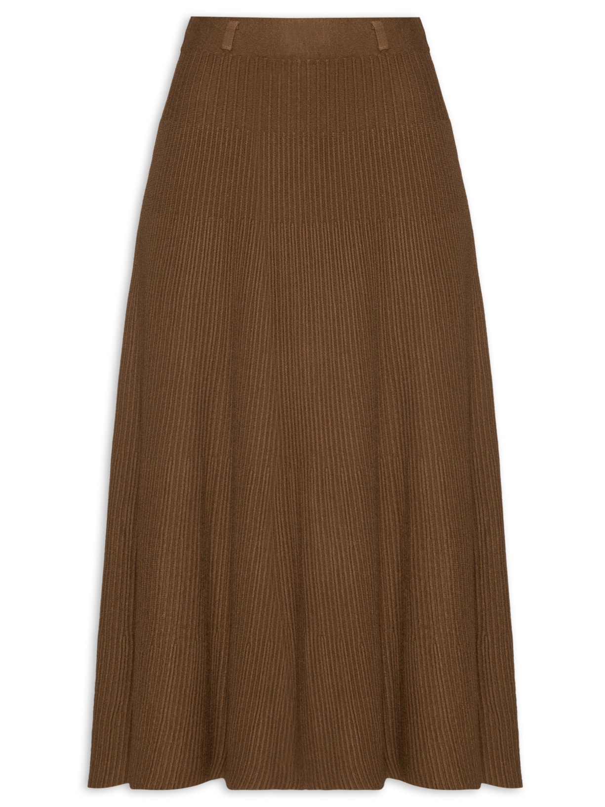 Saia Tricot Plissada - Marrom
