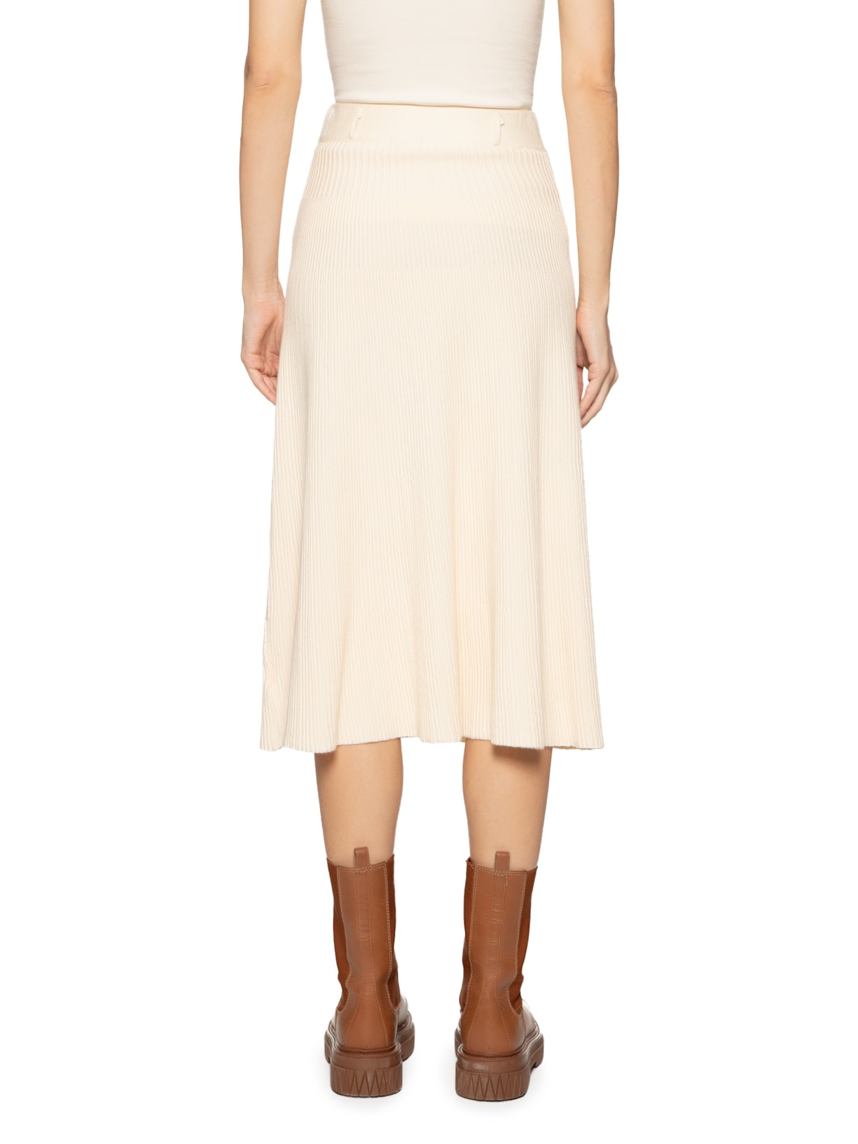 Saia Tricot Plissada Off White Basiq