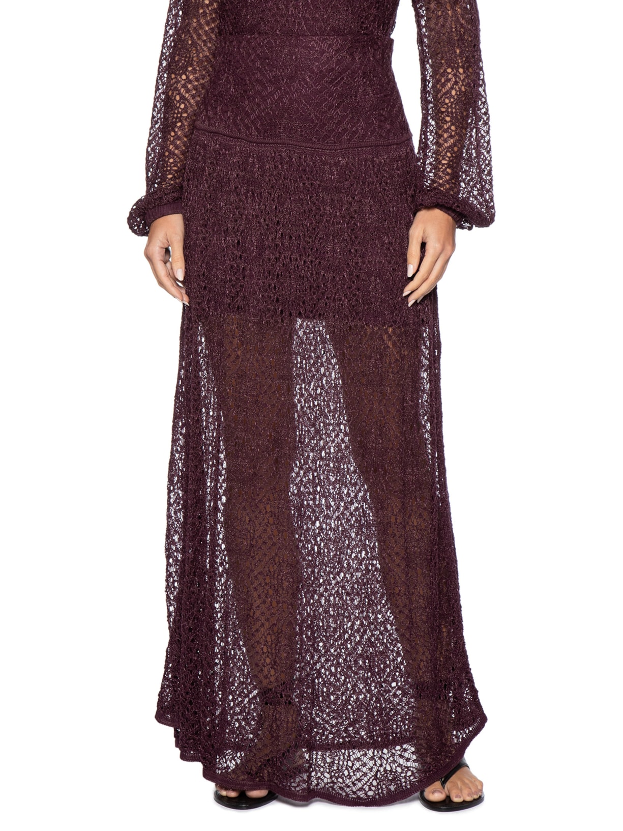 Saia Tricot Rendada Feminina – Vermelho Dress To