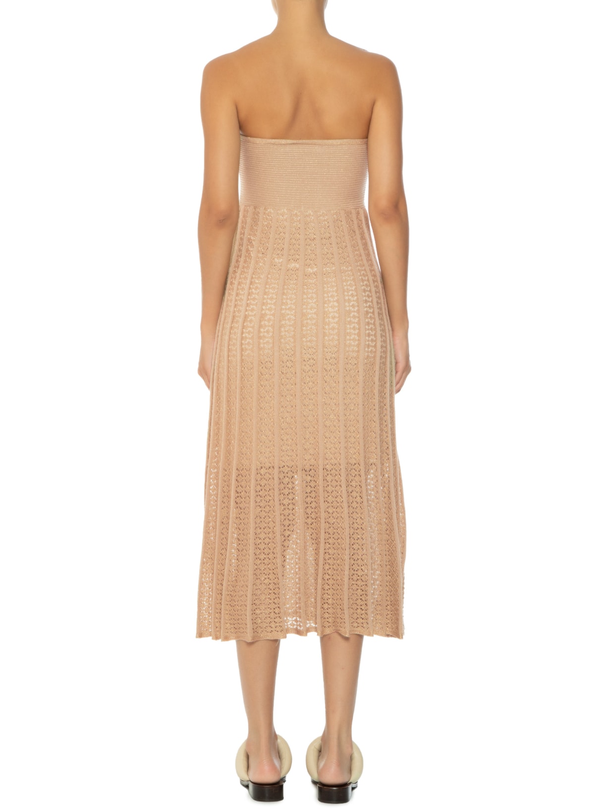 Saia Tricot Rendado Bege Dress To